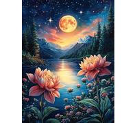 Flower Garden Under The Full Moon Puzzle 300 Pezzi Per Collezionisti Scenery Science Fiction Cartone Di Alta Qualità Edizione Limitata Numerata Per Appassionati Stampa Ad Alta Definizione Da Passatem