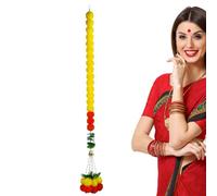 Flower Garland - Garland Decorations | Flowers Diwali Decorations, 5 Feet Marigold, Long Strands Marigold Garland, Traditional Flower Garland Decorations For Wedding, Diwali, Weddings