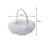 Flower Girl Baskets The Fabric Lace Decoration Cute Handle Flower Wedding Decor