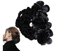 Flower Hair Bun Cover, Elegant Snood Hairnet, Stylish Barrette Clip, 8x8x5cm, Secure & Breathable Design, Perfect for Bank Clerks and Waiters (Multicolor)