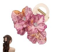 Flower Hair Claw Clip, Fashion Simulated Flower Hair Claw Clips, Rhinestone Camellia Claw Clip, Spring Summer Hair Accessories for Women Girl Holiday Gifts (D)