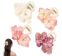 Flower Hair Claw Clip, Fashion Simulated Flower Hair Claw Clips, Rhinestone Camellia Claw Clip, Spring Summer Hair Accessories for Women Girl Holiday Gifts (Mix)