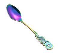 Flower Handle Teaspoon | Premium Metal Coffee Stirrer, Polished Stainless Steel Drink Mixing Spoon, Stylish Dessert Flatware for Party, Hotel, Office, Kitchenware, Suitable for Sugar Cup Tea Milk
