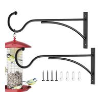 Flower Hangers Outside - 2 Piece Wall Mounted Metal Bracket for Planters Bird Feeders Lanterns | Decorative Outdoor with Hook Stand, Garden Fence Patio Balcony for Wind Chime Support Holder