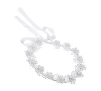Flower Headband Boho Bridal Flower Women's Flower Crown Garland Headband Women Flowers Wreath Crown Hair Band (White)