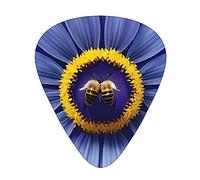 Flower Heart Beeguitar Plettri Set di 12 pezzi, 3 spessori per chitarra acustica, basso, chitarra elettrica e altro ancora.