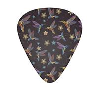 Flower Hummingbirds Embroidery Plettro per chitarra avanzato 12 pezzi Tre spessori per basso, chitarra elettrica, borsa per chitarra acustica