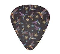 Flower Hummingbirds Embroidery Plettro per chitarra avanzato 12 pezzi Tre spessori per basso, chitarra elettrica, borsa per chitarra acustica