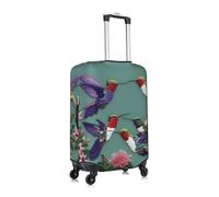 Flower Hummingbirds Embroidery stampa Trolley valigia copertura protettiva, tessuto ad alta elasticità, copertura valigia trolley, bianco, Small