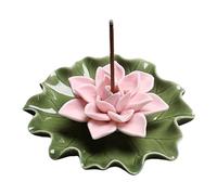 Flower Incense Holder - Ceramic Stick Burner Tray, 3.5 Inch Incense Holder for Relaxing, Leaf Shaped Decor, Home Fragrance Tool with Heat Resistant Glaze, Aromatherapy Piece for Burning and Displaying
