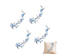 Flower Iron on Patch 4 Piece Aesthetic - Decorative Embroidery Decals Patch | Flower Patch for Shirt Jacket Tote Backpack Clothing Clothes | Bags Shoes Hat Jeans Flower Iron on Patch 4 Piece Aesthetic