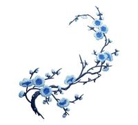 Flower Iron On Patches Embroidered Cherry Plum Blossom Applique | Embroidered Iron On Patch For DIY Jeans, Dresses, Bags, Hats, Qipao And Costume Decoration