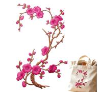 Flower Iron On Patches | Embroidered Plum Blossom Applique