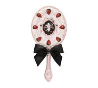 Flower Knows Specchio a mano, portatile, vintage, in metallo resistente, carino ed estetico, con manico lungo per una facile presa, regalo per ragazze (frullato di latte, cupido fragola)