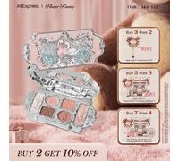 Flower Knows Swan Ballet Series Tavolozza di ombretti a sei colori Delicata lucentezza opaca luccicante