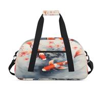 Flower Koi Fish Japan Kids Duffel Bags per ragazze e ragazzi, borsa da viaggio per il weekender durante la notte, borsa da viaggio da 24 litri, per sport, palestra, pratica, Colore, (24L) UK,