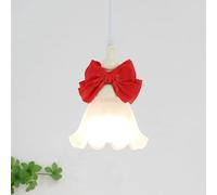 Flower Light Pink Bow Mid Century Milk Glass Pendant Lighting Fixture Small Nordic Hanging Lamp Girls Chandelier for Bedroom Room Nursery Bedside