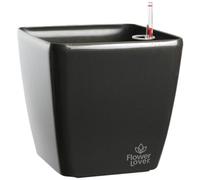 Flower lover - Vaso Quadrato 25X25X24 Cm, da Interno Ed Esterno con Sistema D'Irrigazione, Colore: Antracite
