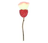 Flower Makeup Brush Sparkling Red Rhinestone Fluffy Strong Grasping Power Nail Dust Brush Nail Art Dust Powder Remover Cleaner Brush for Blending Buffing Contour Formation