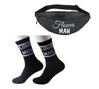 Flower Man Marsupio con calzini, set regalo per proposta di testimone, regalo per addio al celibato e per il testimone dello sposo, Flower Man Wsset EU, Multiuso