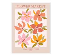 Flower market in rome Poster di Emanuela Carratoni 30 x 40 cm Pastello Quadri Decorazione per pareti