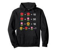 Flower Math Rompicapo Puzzle su Black Shapes Mania Felpa con Cappuccio