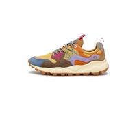 FLOWER MOUNTAIN Sneakers in Suede e Tessuto Tecnico, Blu-Giallo- 36