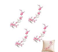 Flower Patch Iron On 4 pezzi Aesthetic Decorative Flowe Emboidery Decals | Flower Patch Backpack for Jeans Hat Shoes Bags Clothes Clothes =ing Backpack Tote Jacket Shirt