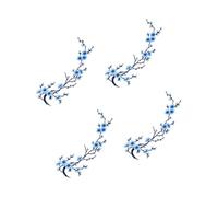 Flower Patch Iron On 4 pezzi Aesthetic Decorative Flowe Emboidery Decals | Flower Patch Backpack for Jeans Hat Shoes Bags Clothes Clothes =ing Backpack Tote Jacket Shirt