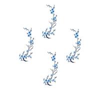 Flower Patches Iron on, 4 Piece Floral Aesthetic Embroidery DIY Stickers