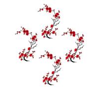 Flower Patches Iron On, 4 Piece Floral Embroidery Flower Patch Stickers