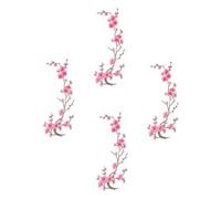 Flower Patches Iron On, 4 Piece Floral Embroidery Flower Patch Stickers