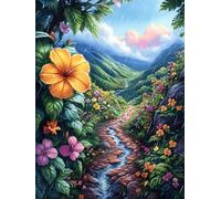 Flower Path in Mountain Valley Rompicapo 1000 Pezzi Per Regalo Di Battesimo Cartone Spesso Per Bambini Magical Animal Fairy Tale Tema Baby Per Attività Educativa Con Confezione Regalo Da Passatempo 10