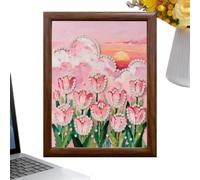Flower Pearl Art, Pearl Art, Self Adhesive Rhinestone Craft Kit, Framed Dec