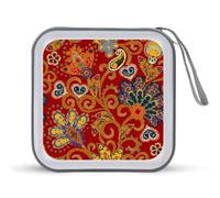 Flower Pixel Art - Custodia per CD divertente, con 40 scomparti per DVD, per auto, casa, viaggi