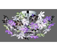 FLOWER PLAFONIERA FIORI ACRILICO TRASPARENTE E COLORATO 4 LUCI ATTACCO E14 CM51