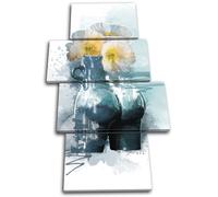 Flower Pot Booty Feminine Floral MULTI TELA parete arte foto stampa