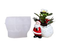 Flower Pot Mold - 3D Silicone Santa Mold For Christmas Crafts | Flexible Silicone With Smooth Inner Texture, Easy Release Function, For Garden Décor, Home, Crafting Activities