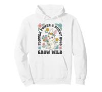 Flower Power Bunny Hugs Grow Wild, Simpatico Coniglietto Pasquale Floreale Felpa con Cappuccio