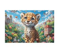 Flower Sea Cute Bengal Cat Puzzle 1000 Pezzi Rompicapo Natale Premium Idea Regalo Splendid Celestial Critters Per Lui E Famiglia Sfida Intelligente Rilassamento Pressione Ridotta 1000 PCS