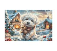 Flower Sea Cute Bichon Frise Puzzle 1000 Pezzi Gioco Creativo Per Ragazzi Splendid Celestial Critters Intelligenza Educativa Rompicapo Idea Regalo Per Figlio A Natale E Compleanno 1000 PCS