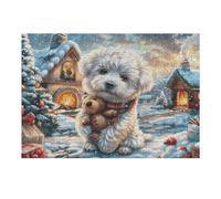 Flower Sea Cute Bichon Frise Puzzle 300 Pezzi Rompicapo Rilassante Per Casa Splendid Celestial Critters Attività Domestica Piacevole Antistress Naturale Regalo Per Arredare La Casa 300 PCS