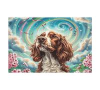 Flower Sea Cute Cocker Spaniel Puzzle 1000 Pezzi Per Ferragosto Cartone Riciclato Per Famiglie Splendid Celestial Critters Per Vacanze Estive Attività Di Gruppo Con Poster Incluso Migliore Vendita 100