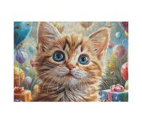 Flower Sea Cute Orange White Cat Puzzle 300 Pezzi Rompicapo Per Momentidi Pace Splendid Celestial Critters Attività Solitaria Rilassante Antistress Naturale Regalo Per Chi Ama La Tranquillità 300 PCS