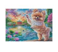 Flower Sea Cute Pomeranian Puzzle 300 Pezzi Per Adulti E Ragazzi Splendid Celestial Critters Gioco Educativo Intelligente Rilassamento Pressione Ridotta Idea Regalo Natale 300 PCS