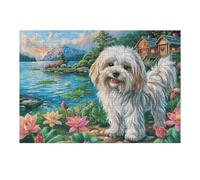 Flower Sea Cute Poodle Rompicapo 300 Pezzi Per Regalo Di Battesimo Cartone Spesso Per Bambini Splendid Celestial Critters Tema Baby Per Attività Educativa Con Confezione Regalo Da Passatempo 300 PCS