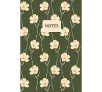 Flower Series Notebook 'Dark Green’: 120 Pages College Ruled