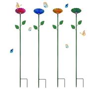 Flower Shape Pollinator Feeder Set - 4 Pieces Watering Cups, Butterfly Drinking Bowl Design, Durable Weather Resistant Build, Bright Color Attraction Feature | Easy Place Outdoor Use, Gardeners Animal
