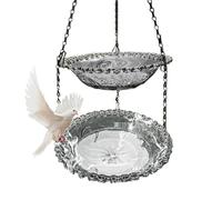 Flower Shaped Hanging Bird Feeder, Small Bird Bath, Gabbie & Accessories Drinking, Feeding Pool, Outdoor Garden Yard Deck Patio Pavilion Trellis, Decorative Water Feature for Birds