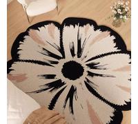 Flower Shaped Rug,Irregular Shape Round Imitation Cashmere Non-Slip Carpet for Bedroom Living Room Soft Machine Washable Mat Water Absorption(B,120cm)